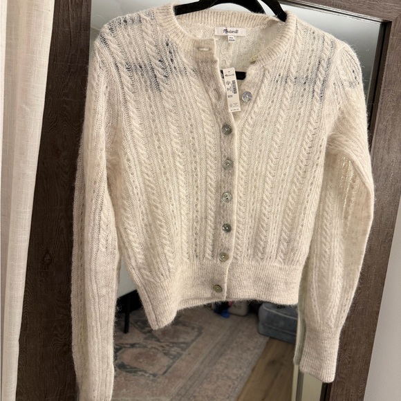 Madewell Alpaca cream Cable Knit Sweater